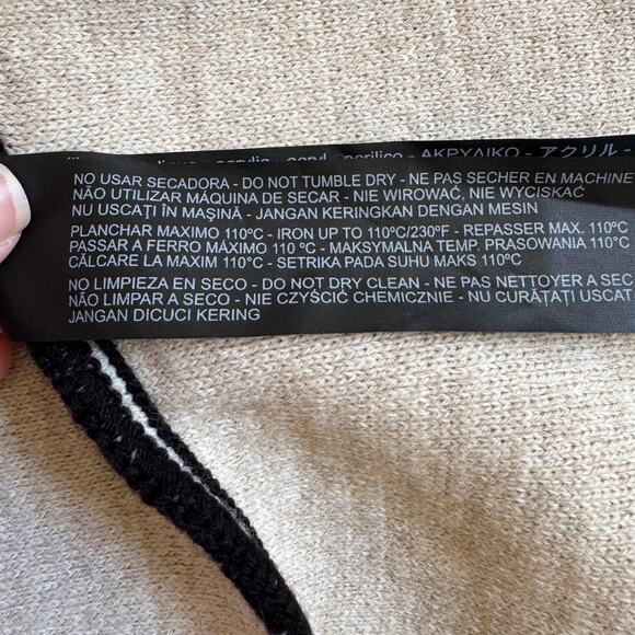 Zara Knit Black and Cream Cardigan Drape Open Front Size Medium EUC Sweater CUTE - Picture 9 of 12